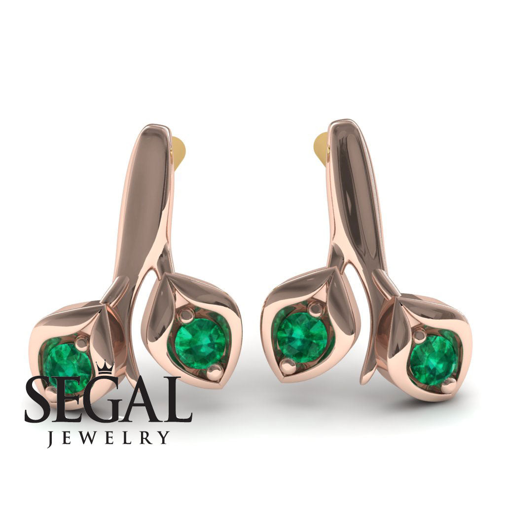 Leaves All Around Emerald Earrings- Sydney no. 5